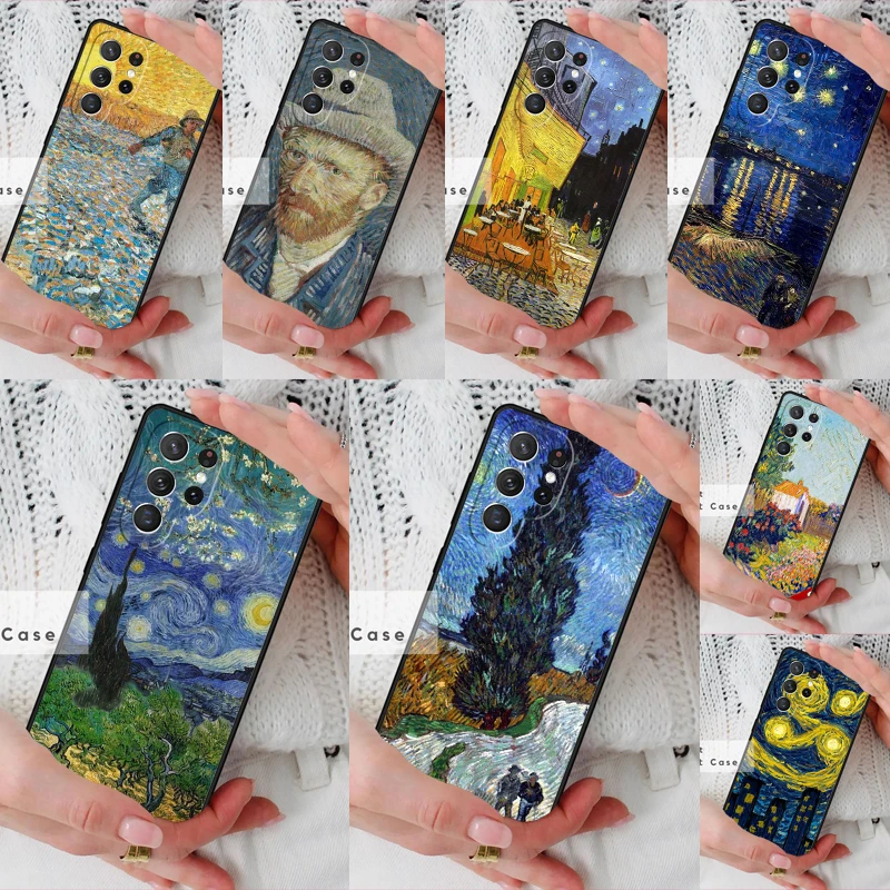 Paintings Starry Night Van Gogh BUMPER Phone Cover Case for Samsung Galaxy S26 Ultra S20 FE Note 10 S24 S23 S21 S25 Plus S22