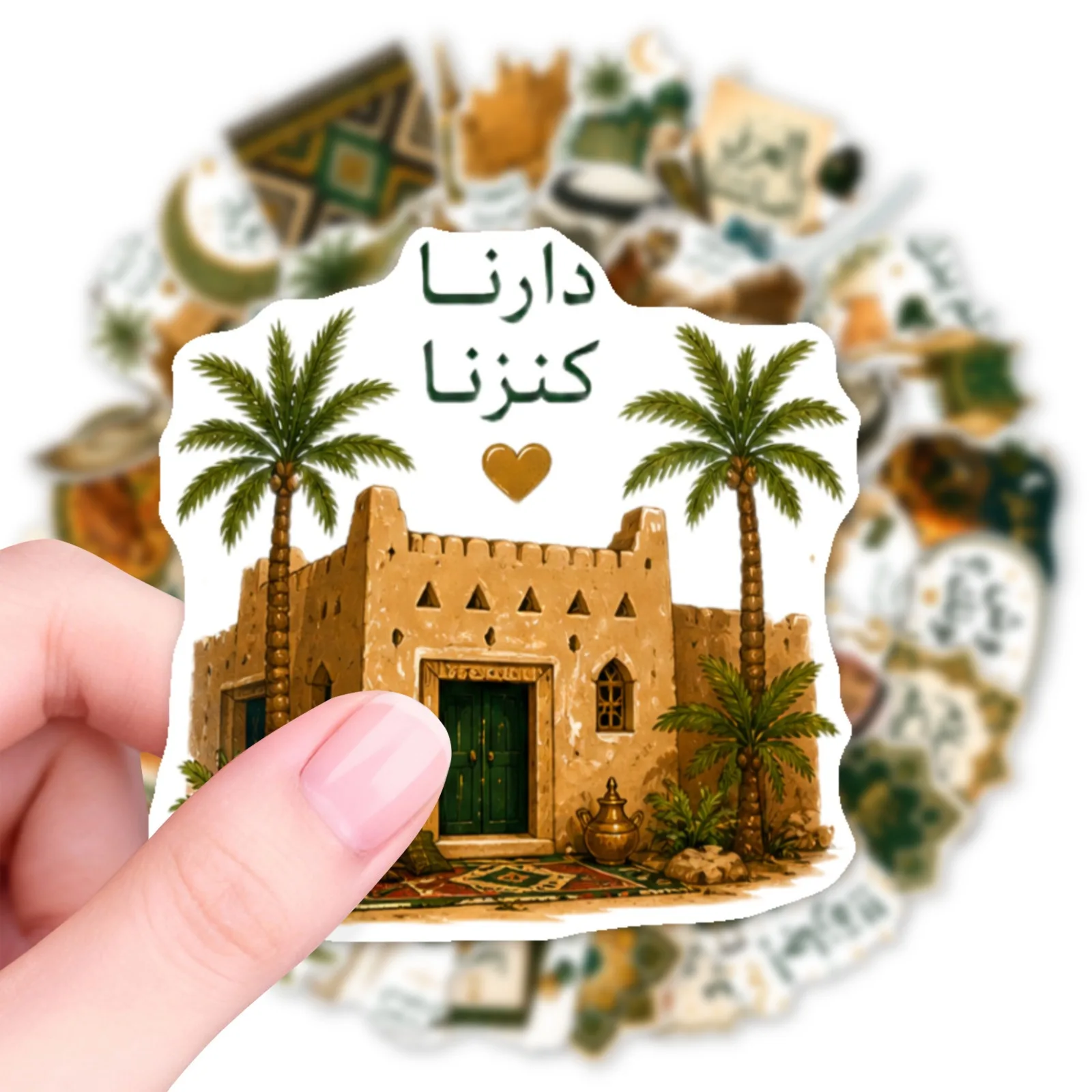 50PCS Saudi Arabia-themed Decorative Stickers, Arab Style Hand Account Mobile Phone Case Stickers