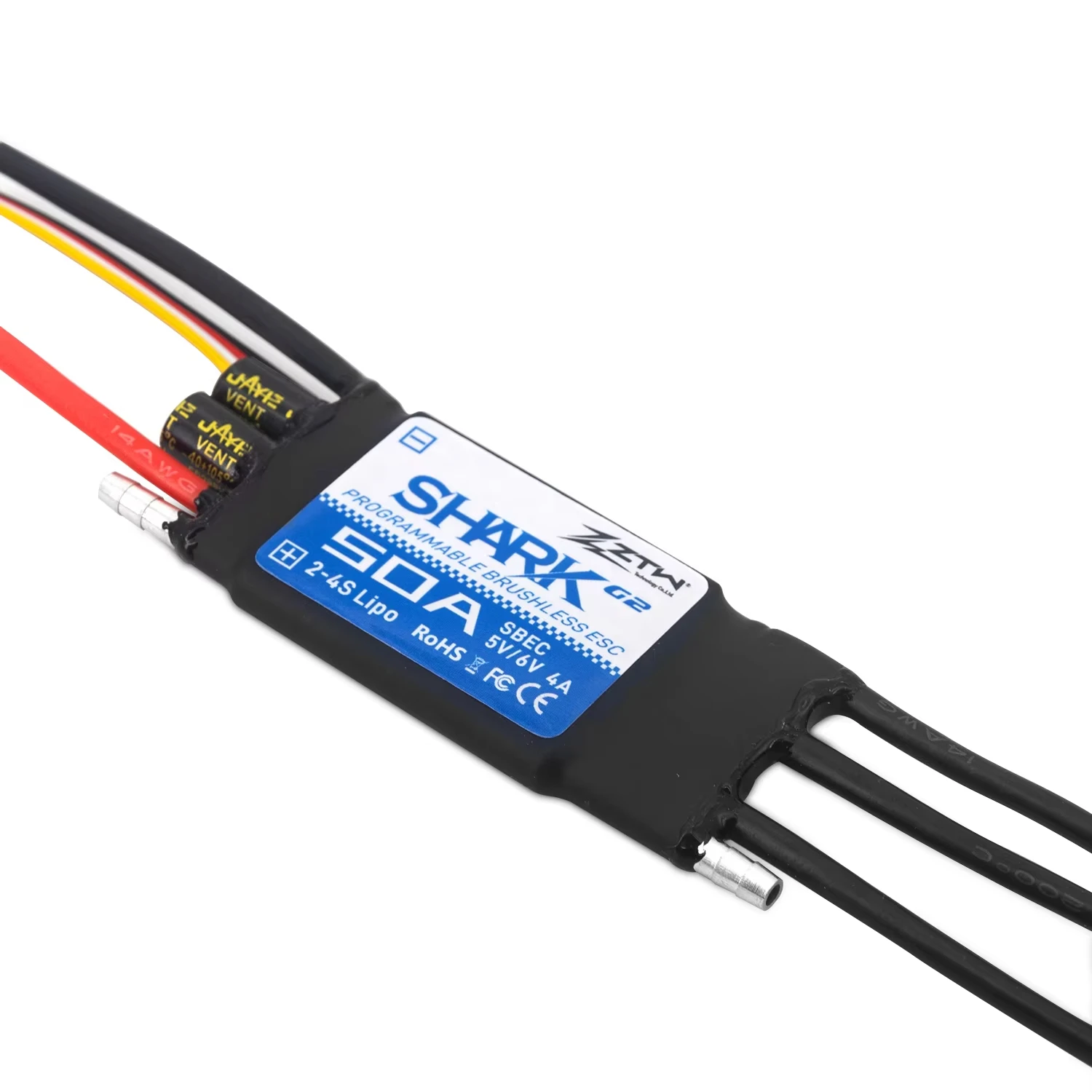 ZTW Shark G2 20A 30A 40A 50A 60A 80A 100A SBEC 5V/6V 8A Controlador de velocidad sin escobillas 32 bits ESC para propulsor submarino de barco RC