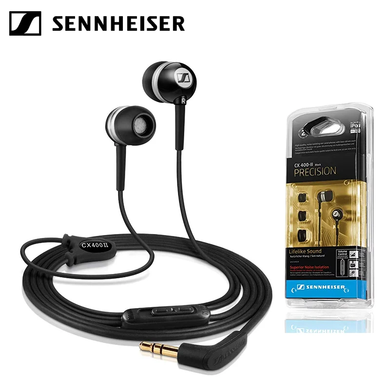 

Наушники-вкладыши Sennheiser CX 400-II Precision с глубоким басом и стереозвуком, проводные, 3,5 мм, для спорта и прослушивания музыки
