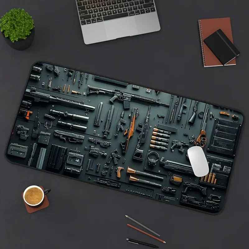 Gun parts assembly Large XXL Mouse Pad Desk Mat Non-Slip Rubber Base Gaming Keyboard and Mouse Stitched Edges for Home and game