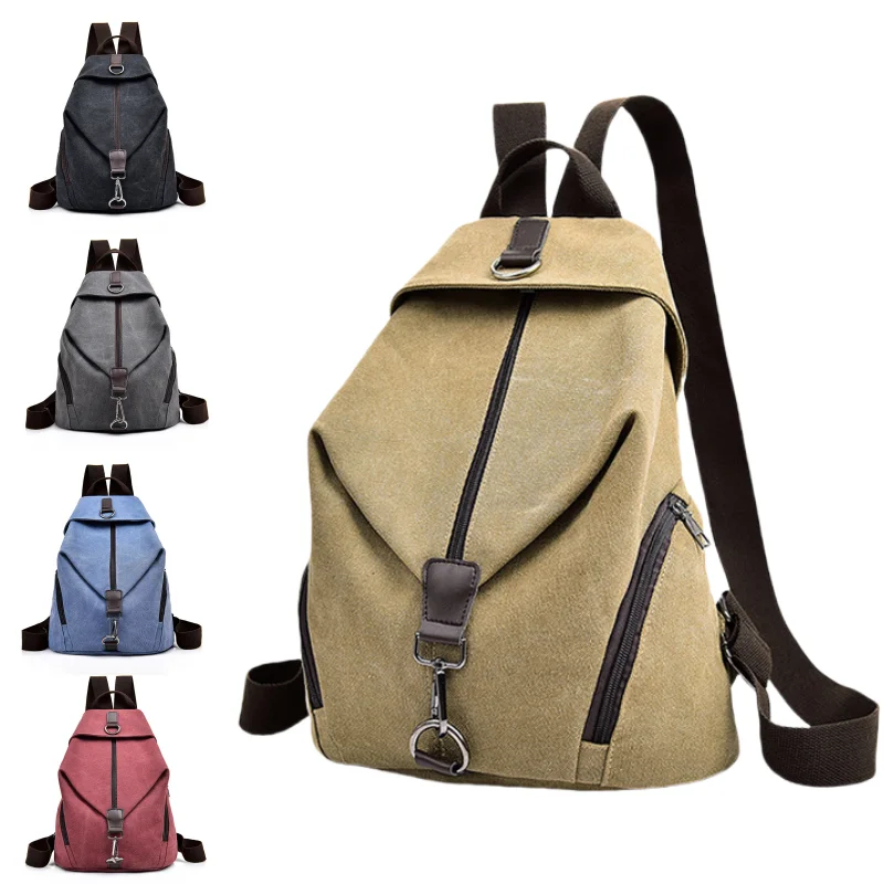 حقيبة ظهر رجالية قماشية متعددة الوظائف، حقيبة مدرسية راقية وعصرية، حقيبة سفر ريترو، متينة وكبيرة السعة #1