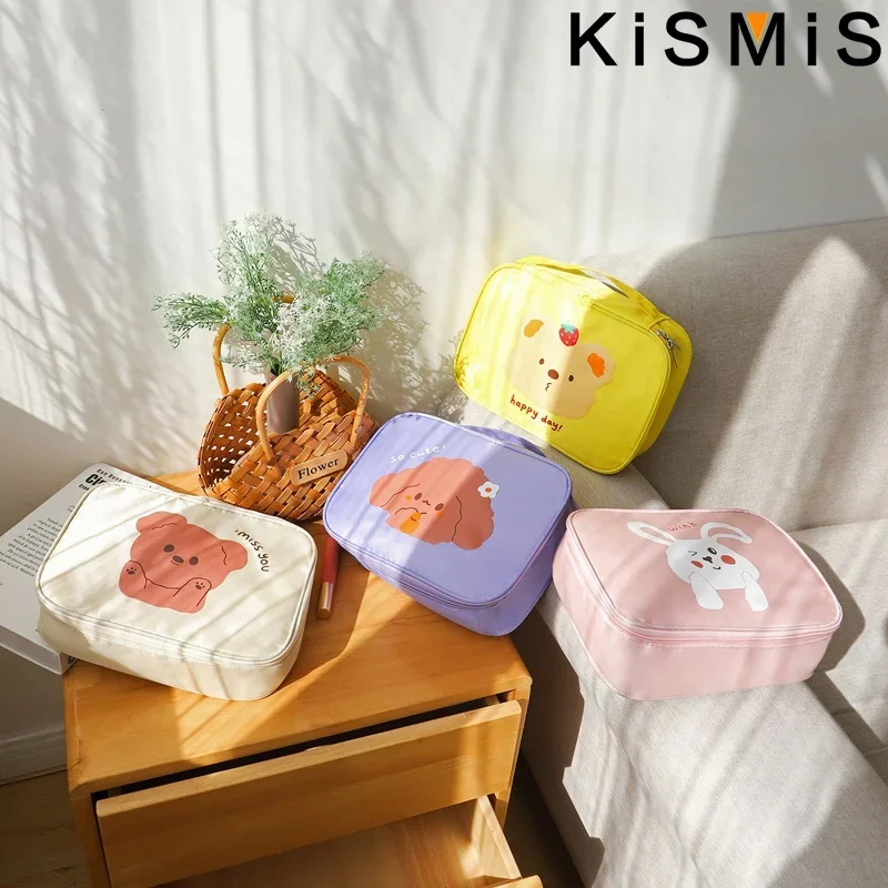 Nuova borsa da viaggio portatile in nylon impermeabile per trucco, con cerniera, organizer cosmetico multifunzionale per pennelli e strumenti