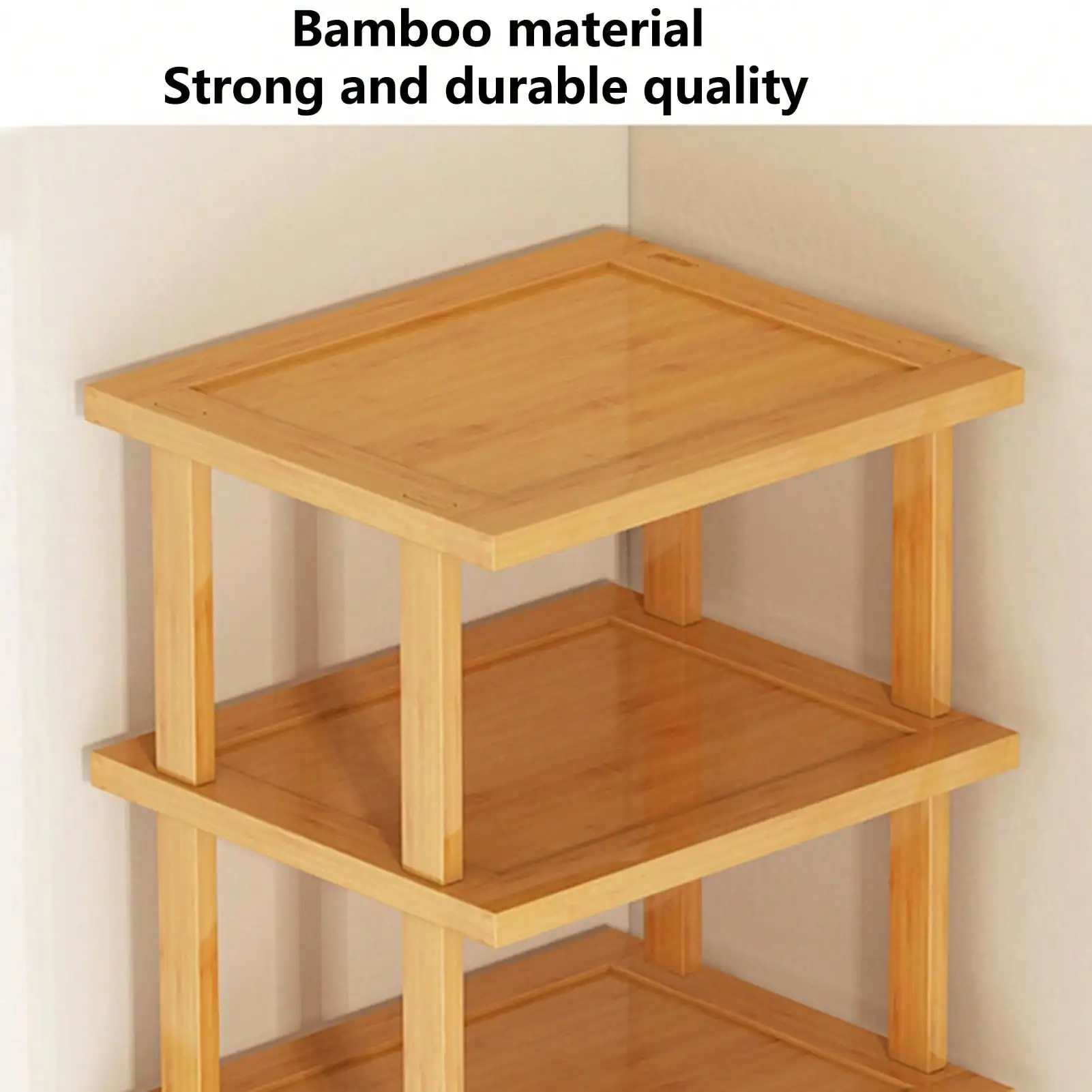 Six Layers Stable Structure Waterproof Large Capacity Bamboo Great Load Bearing Multi-Purpose Entryway Storage Organizer Shelf