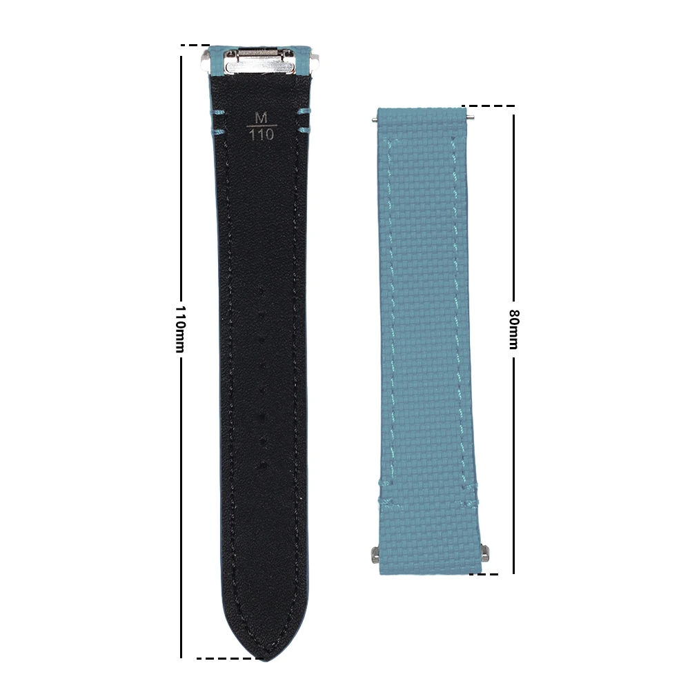 19mm 21mm Bracelet For Cartier Santos FKM Rubber Watch Band WSSA0010 WHSA0021/23 Series Quick Release Men and Women Watch Strap