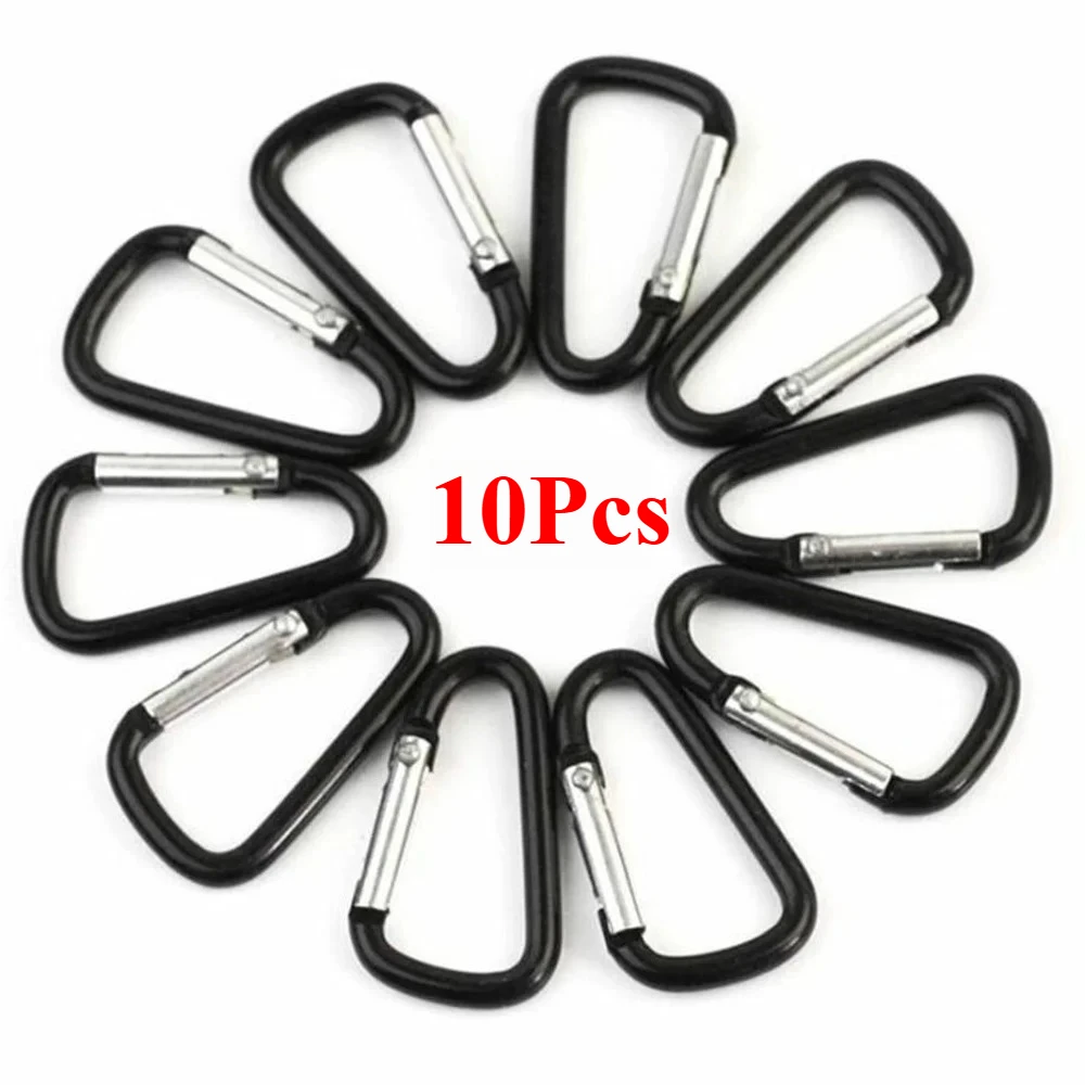 

Carabiner Keychain 10pcs Aluminum D-Ring Buckle Spring Snap Hook Clip for Outdoor Camping Daily Tool Lightweight Secure