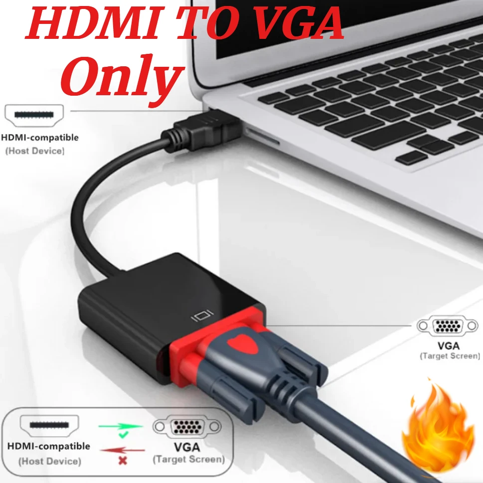HDMI-compatible to VGA Adapter Converter (Male to Female) for Computer Desktop Laptop PC Monitor Projector HDTV Xbox and More