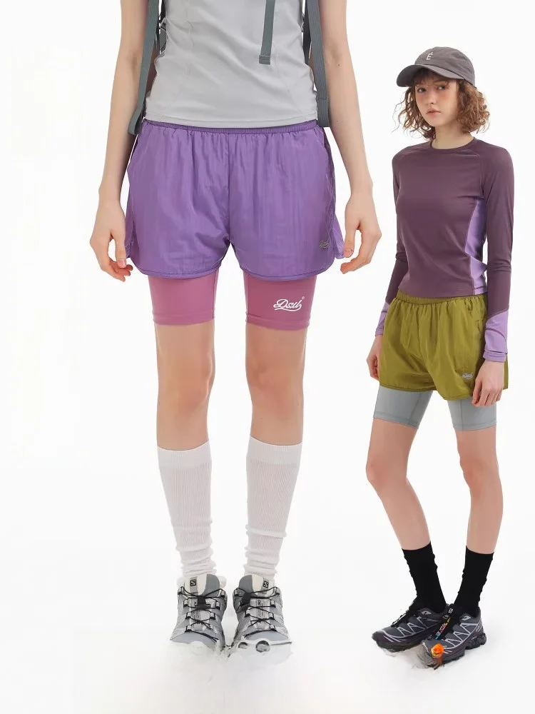 

Спортивные брюки DSU Metal Luster с эффектом сияния, быстросохнущие, для пляжа, с эластичным поясом, для велоспорта, женские, летние, модные, повседневные, прямого кроя