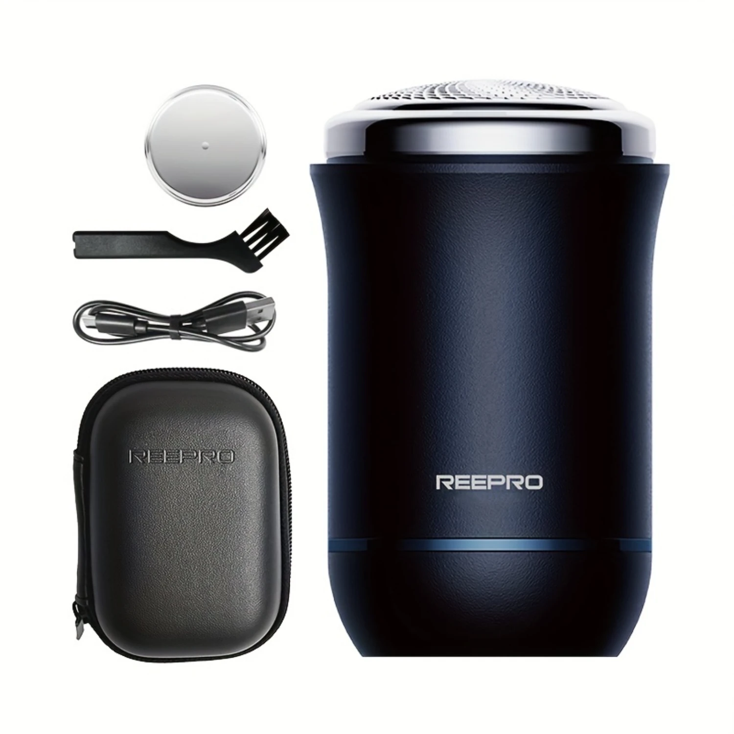 

Mini shaver, Rechargeable Shaver For Men - Waterproof, Rotary, Nose Trimmer, Sideburns Trimmer & Face Cleaning Brush, for Tra