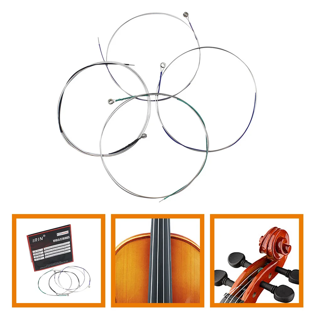 

4Pcs Viola Strings Replacement Metal Strings Durable for Performance Practice Professional Accessories Viola String