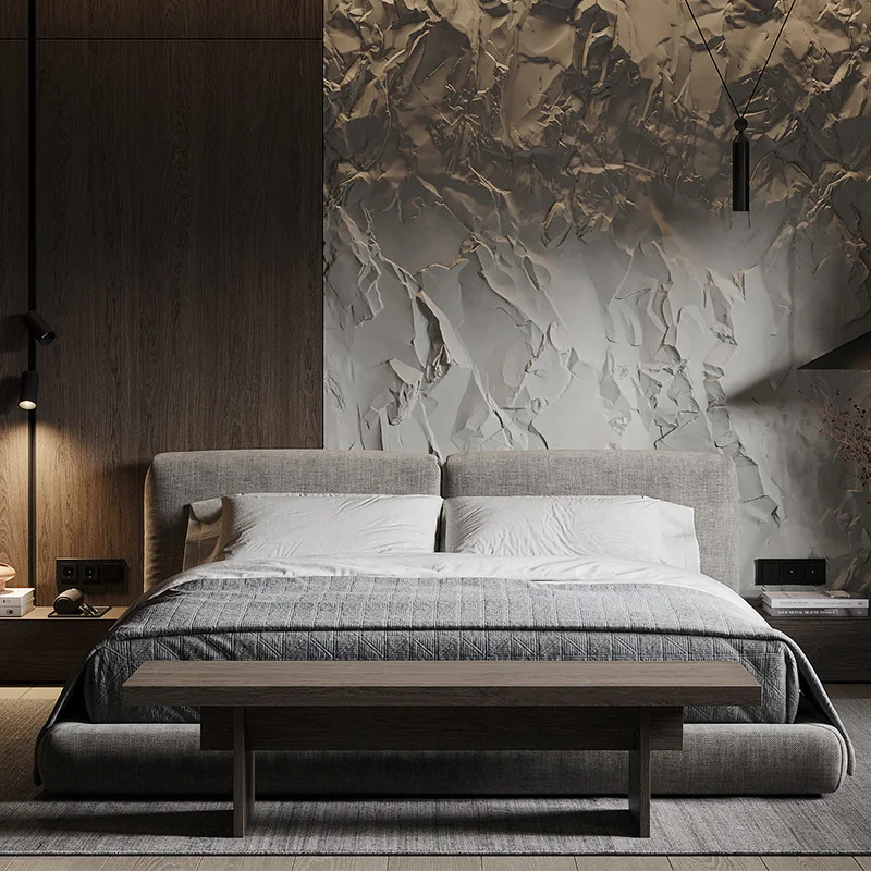 

Cloth art Tatami low Double bed Master bedroom king size 180x200cm bed twin luxury king size cama matrimonial bedroom furniture