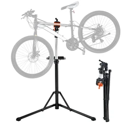 SucceBuy Bike Repair Stand Heavy-duty Steel Bicycle Repair Stand Adjustable Height Foldable Bike Work Stand Fit for Home, Shops
