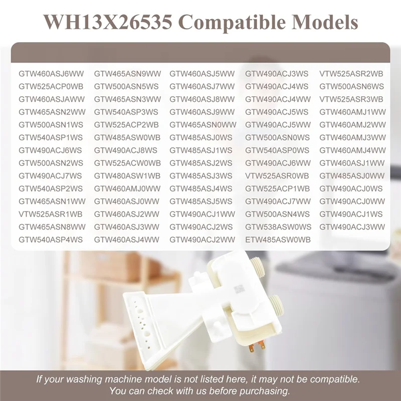 B25B WH13X24386 WH13X26535 جزء استبدال صمام مدخل المياه لغسالات Ge، لـ PD00052736 4931303، WH13X24392 #3