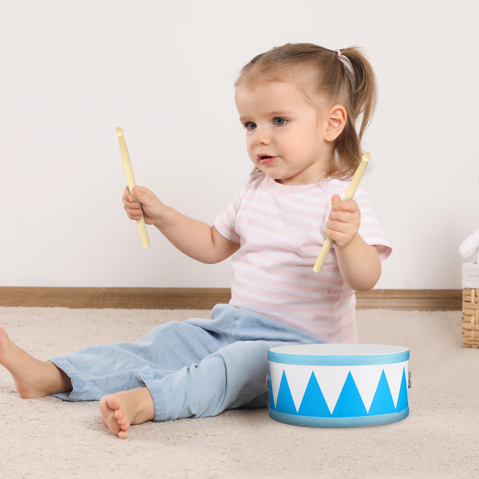 

1Set Percussion Snare Drum Kids Two-Sided Random Tape Color Beginner Music Instrument Educational Play Rhythm Development Child