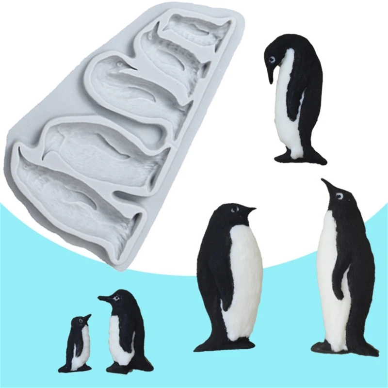 Chim Cánh Cụt Họ Khuôn Silicon Khuôn Làm Bánh Rau Kẹo Khuôn Làm Bánh Sô Cô Đá Khối Pháp Món Tráng Miệng Trang Trí Bánh Trang