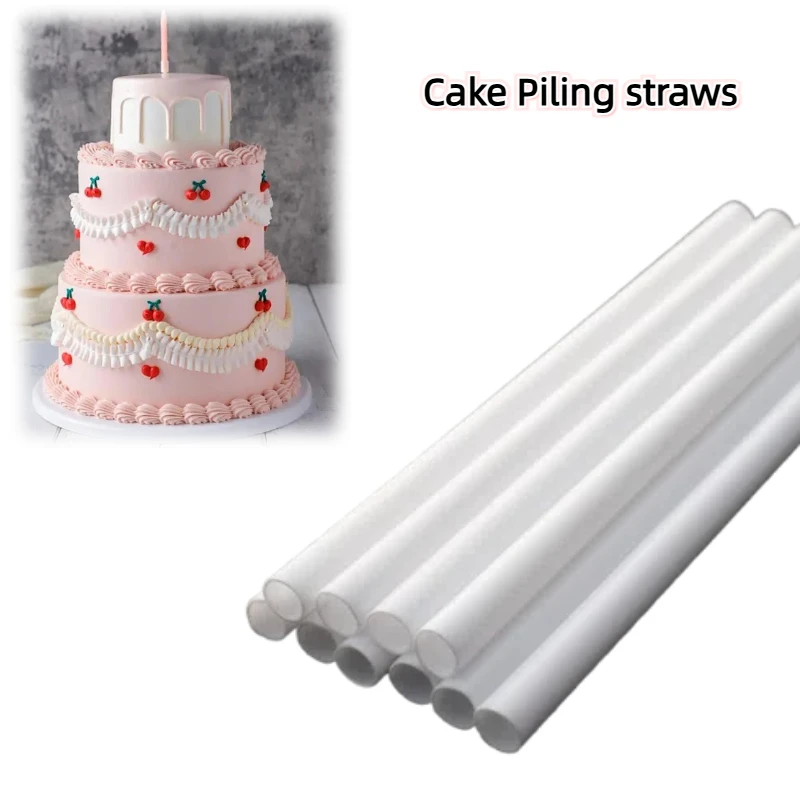¡Venta caliente! 10 unidades de varillas de plástico para pasadores de pastel, varillas de soporte para pasteles, pajitas apilables para pasteles, varillas de soporte para pasteles de plástico blanco, herramientas para pasteles