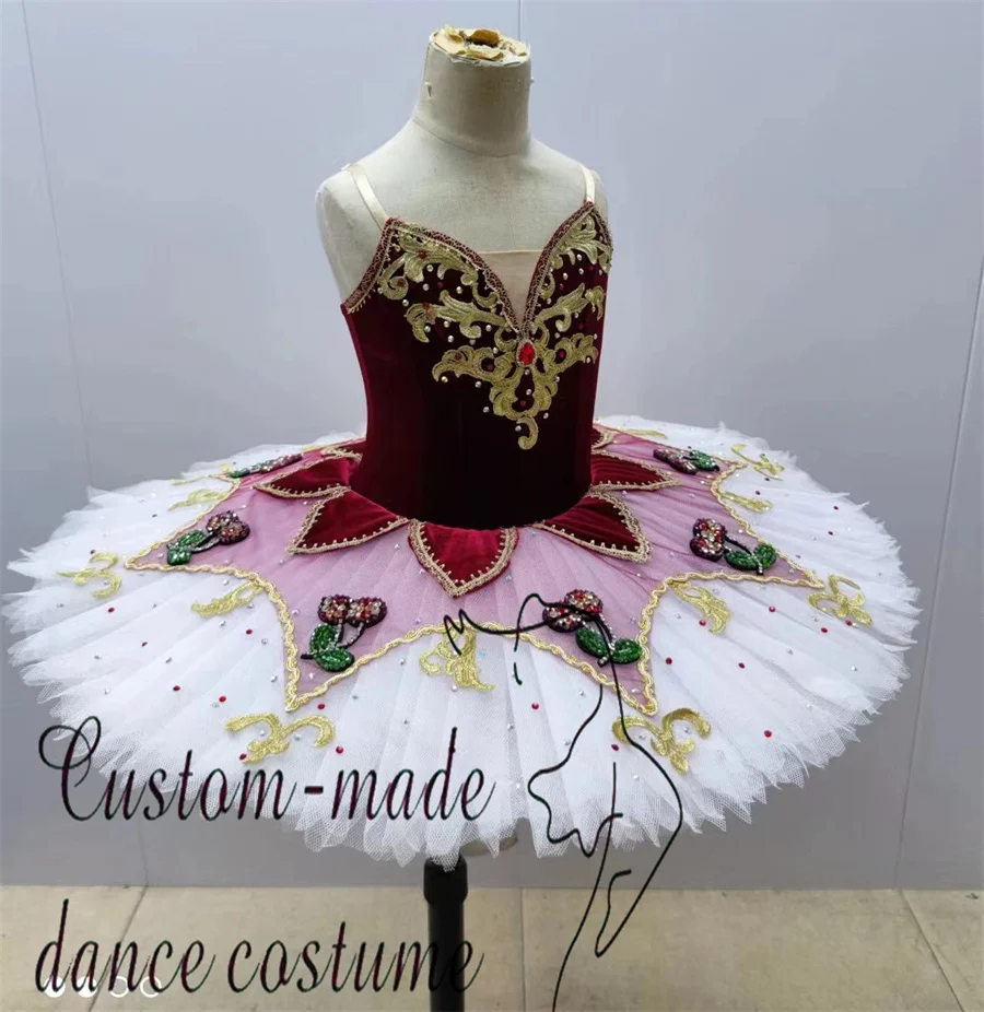 Ballet skirt dance dance costumes for women dress tulle skirt adult Ballet costumes  Cherry radish character dance costume Cherr