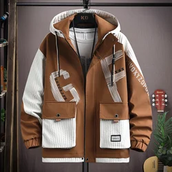 2024 New Spring Autumn Brand Men's Windproof Zipper Jacket Casual High Quality Hooded Jacket Outdoor Sports Coat