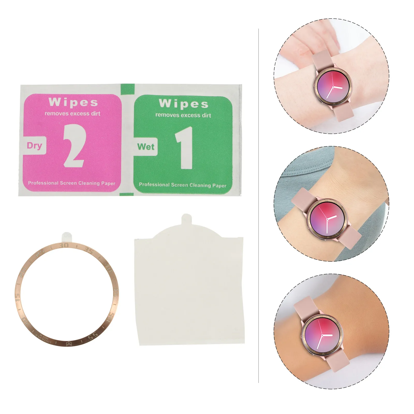 

Клейкая защитная накладка на безель часов для Watch3: Премиальный металлический защитный чехол, модные аксессуары для наручных часов