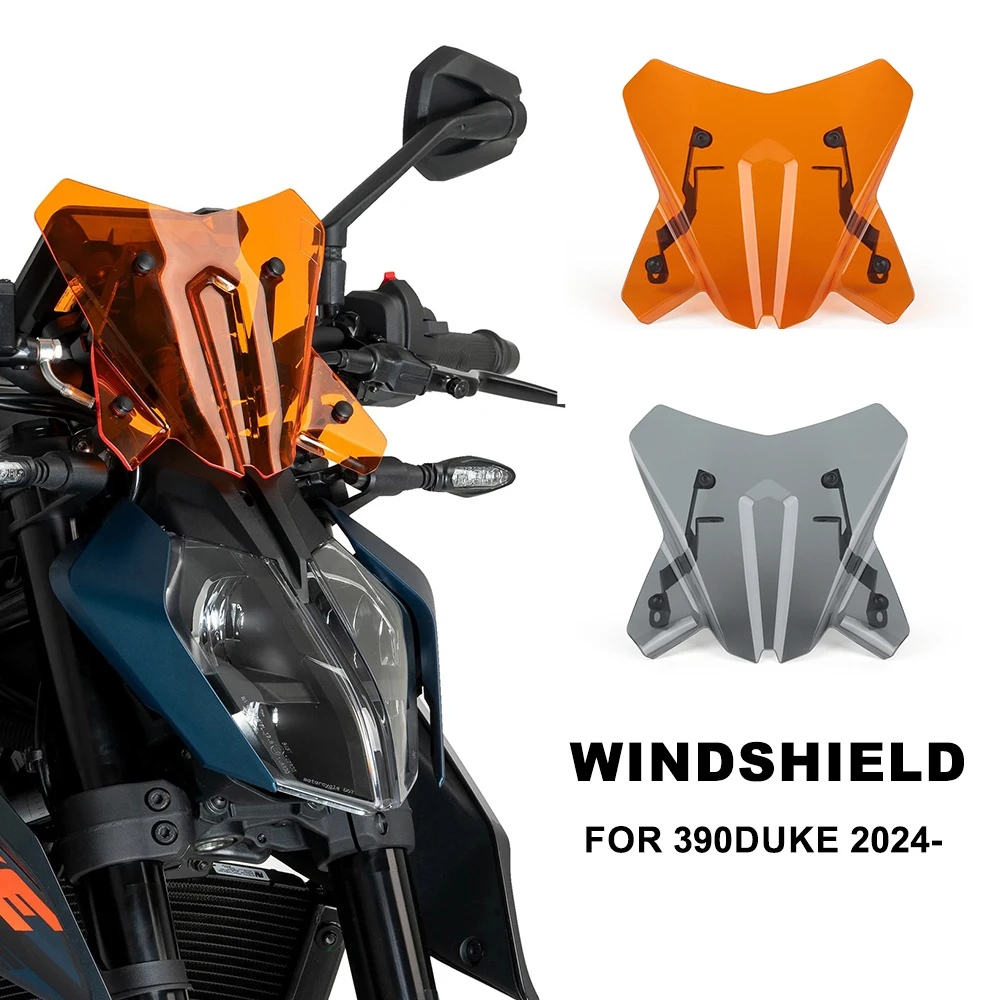 

New For 390 Duke DUKE 2024-2025 Motorcycle Sport Screen Windshields Front Wind Deflector Fairing Kits in Orange Gray