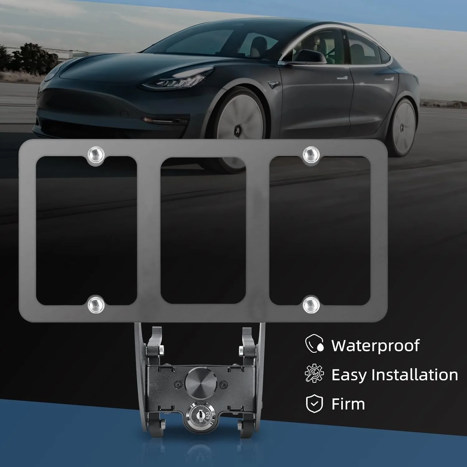 Car License Plate For Tesla Model 3 Y 2017-2023 No Adhesives No Drilling License Plate Frame Mount
