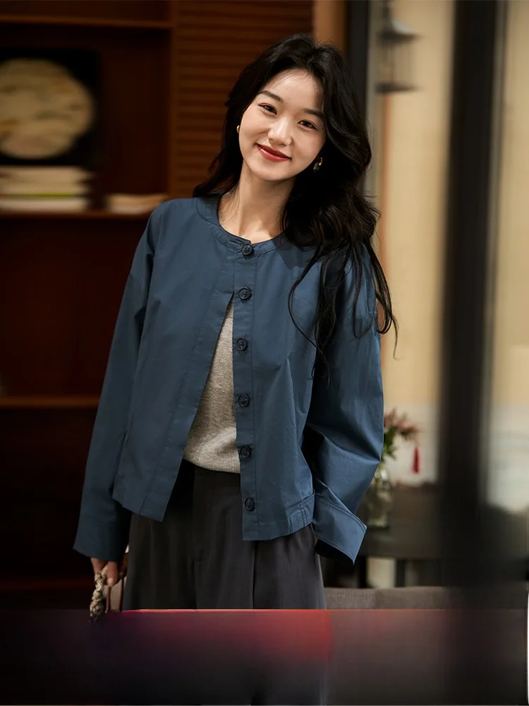 

Женское модное хлопковое платье Xhange ort irt Jaet Ne Long Sve Spring 2025 Commute Sle Single Piece Regular Thi...