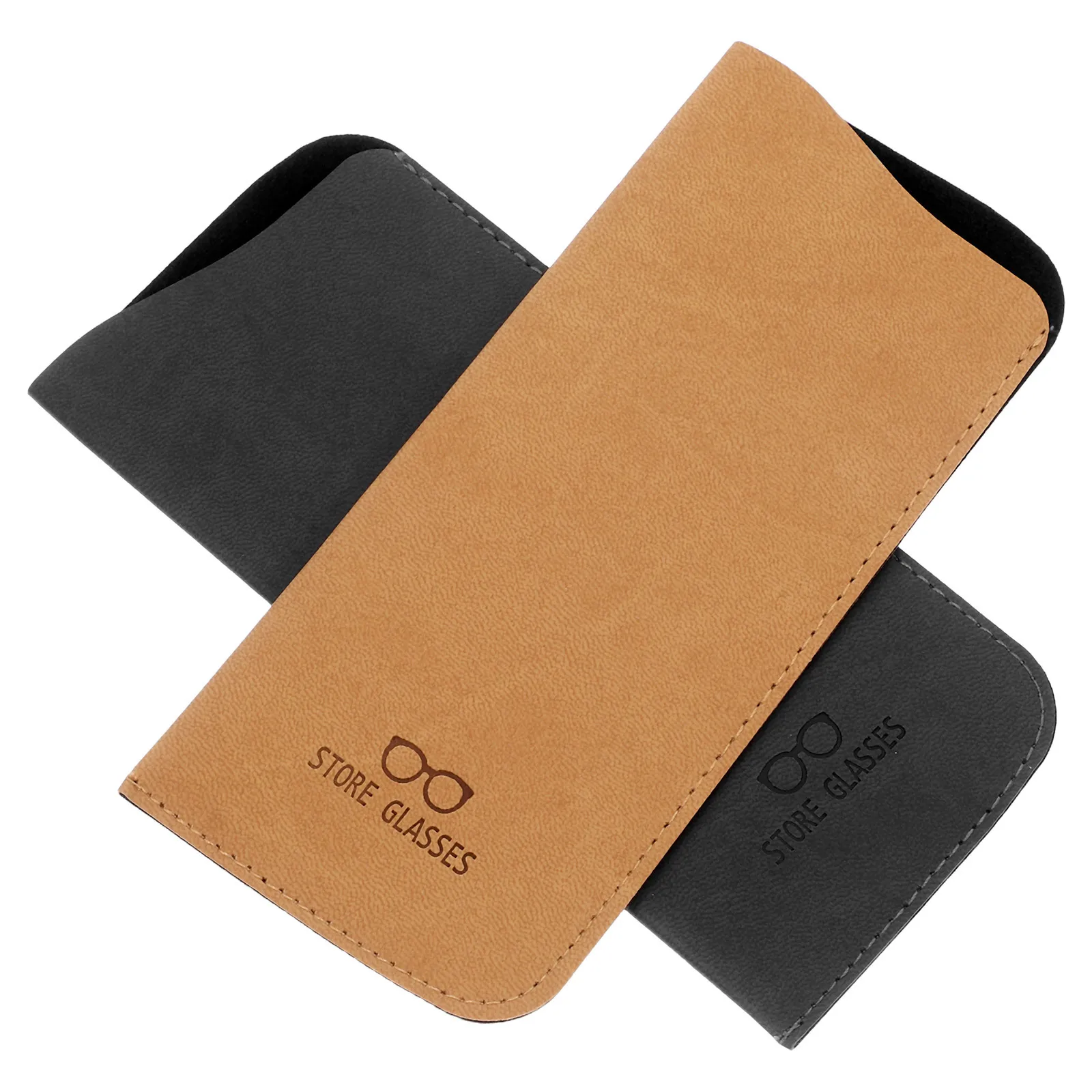 

2Pcs Soft Glasses Bag Vintage Pu Case Sunglasses Protective Pouch Large Pocket Eyewear Storage Travel Accessories Health