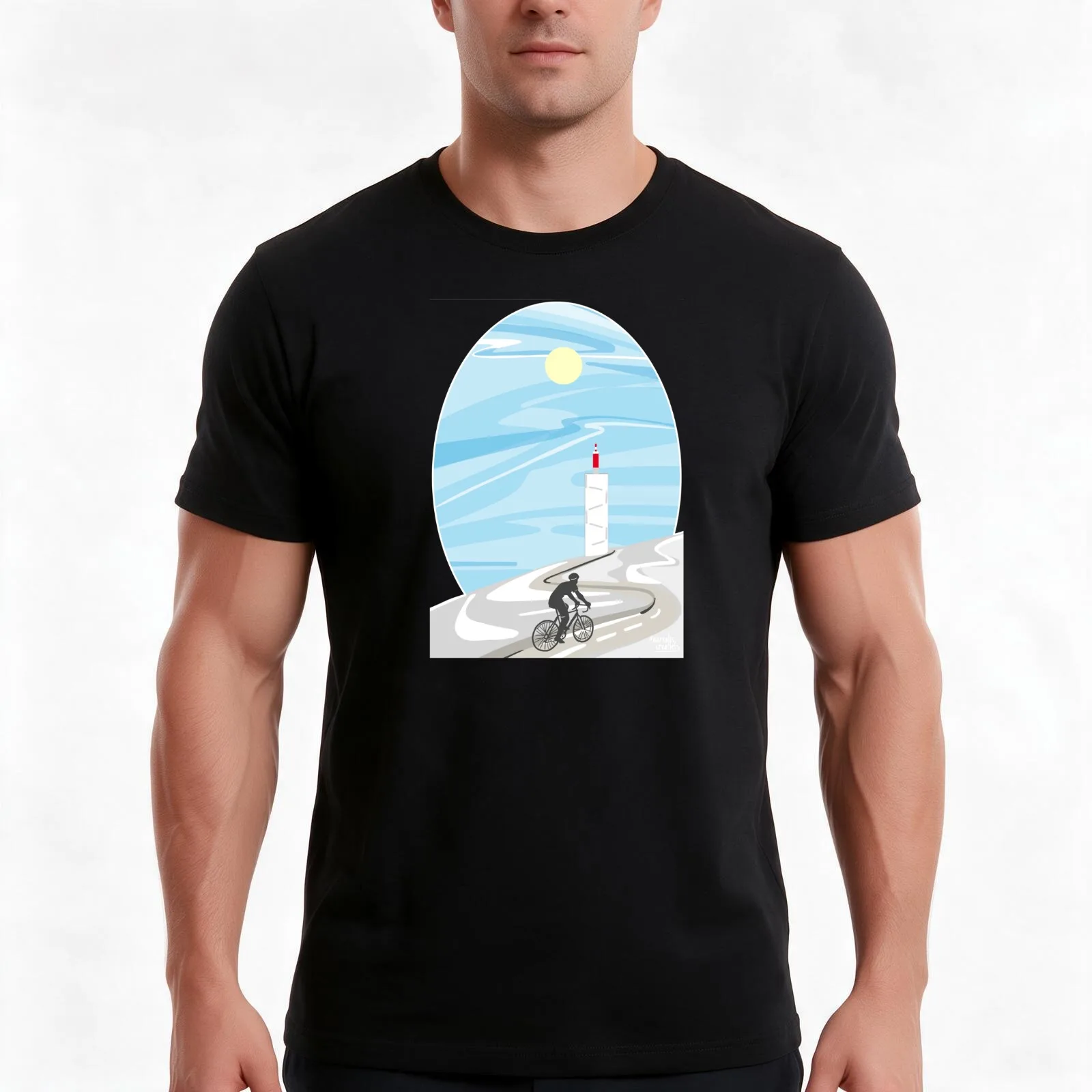 Mont Ventoux - Abstract art T-Shirt, Summer Casual Cotton Tee, Oversized Streetwear Tops, Vintage Graphic Print, 100% Cotton
