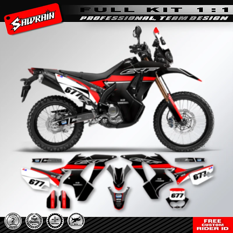 Sawrain untuk Honda CRF250 RALLY 2017 2018 2019 2020 Kit Stiker Latar Belakang Grafis Sepeda Motor Tim Kustom