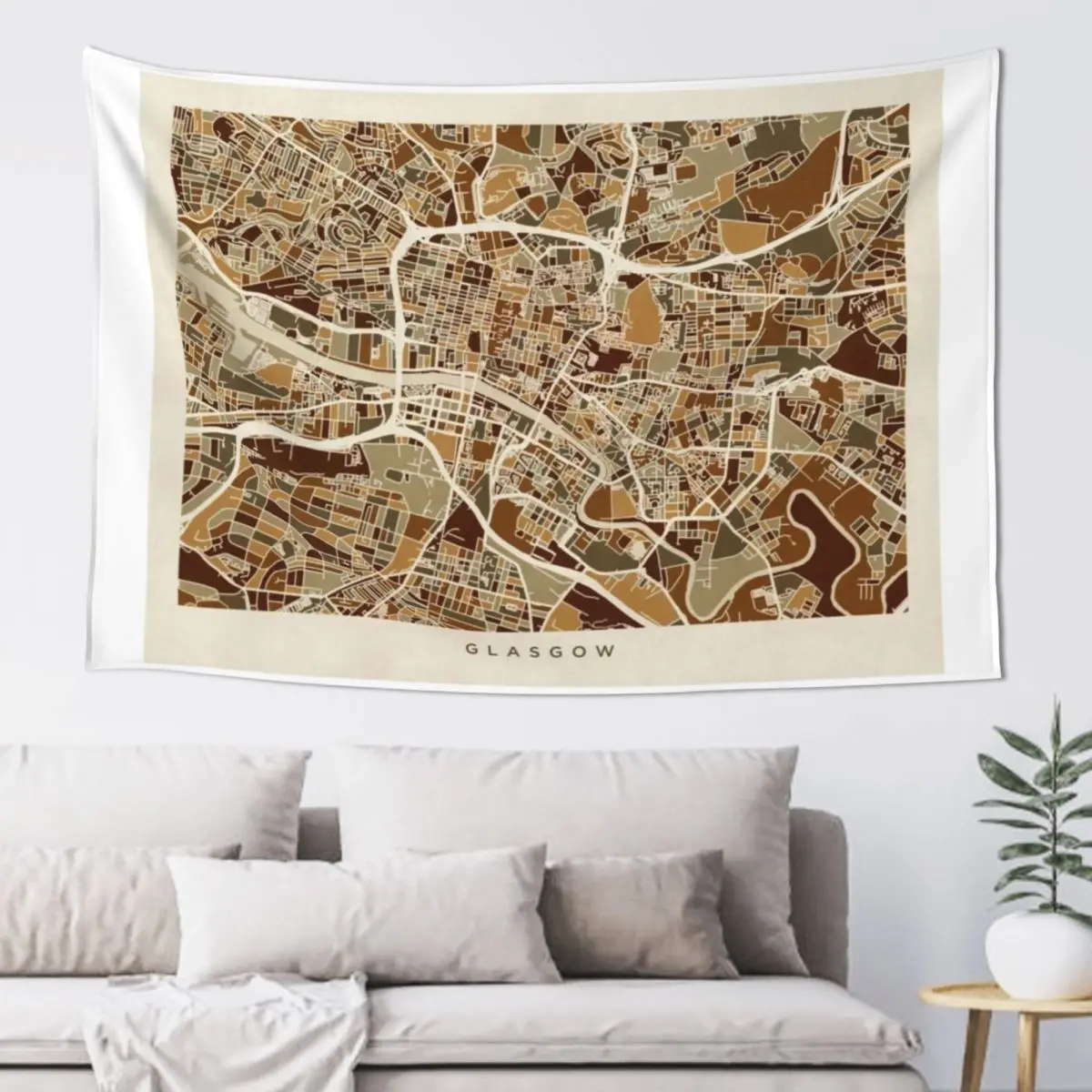 

Glasgow Street Map Tapestry Living Room Decoration Things To The Room Kawaii Room Decor Luxury Living Decoration Tapestry