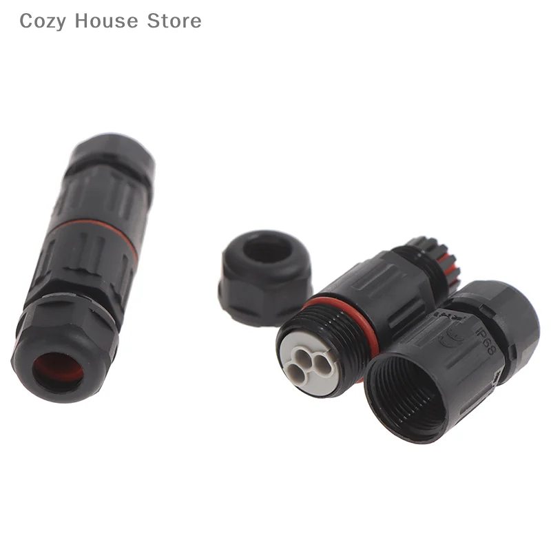 1 Pcs IP68 Industrial Electrical Waterproof Wire Cable Connector 2 Pin 3 Pin Outdoor Plug Socket Straight Quick Screw Connection