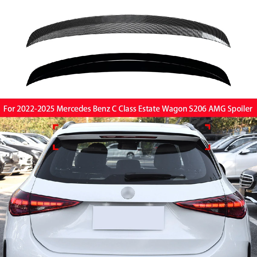 

For Mercedes Benz C Class Estate Wagon S206 2022 2023 2024 2025 Car Rear Roof Spoiler Wing ABS Plastic Car Styling Accessories