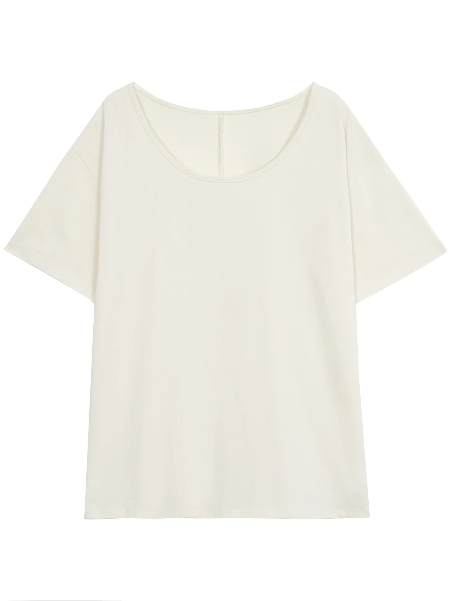 تي شيرت نسائي فضفاض بأكمام قصيرة من القطن، تصميم عصري مريح وقابل للتنفس لفصل الصيف، نمط G #4