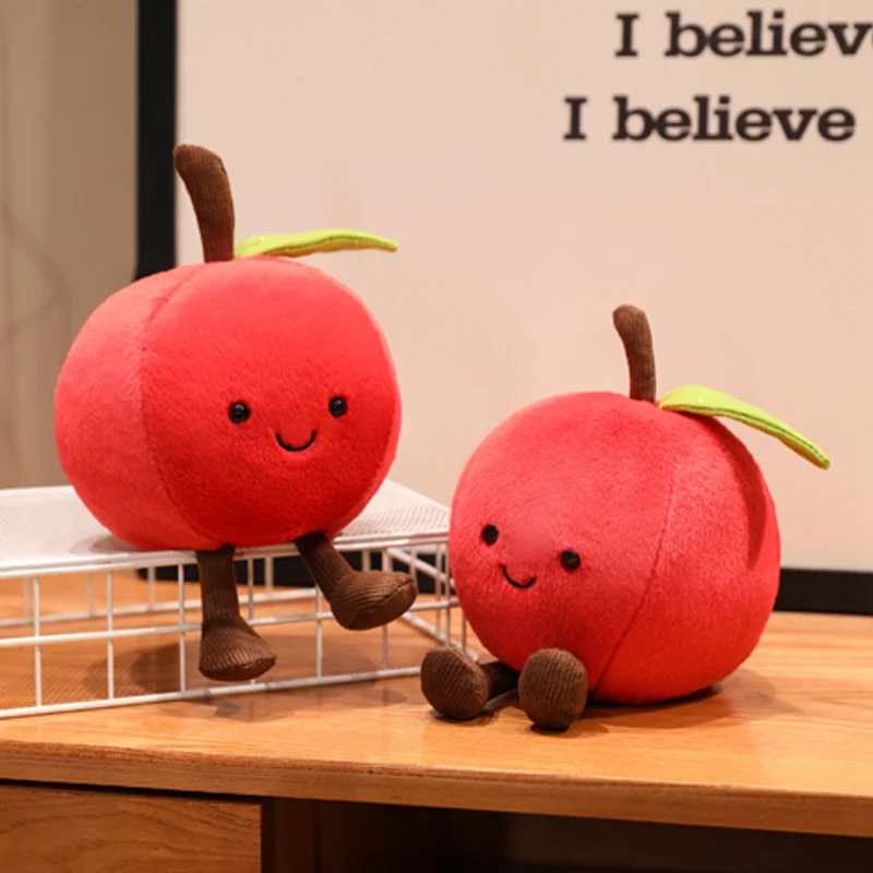 New Christmas Apple Plush Toy Kawaii Christmas Apple Plush Doll Christmas Tree Decoration Cute Apple Stuffed Toys Holiday Gifts