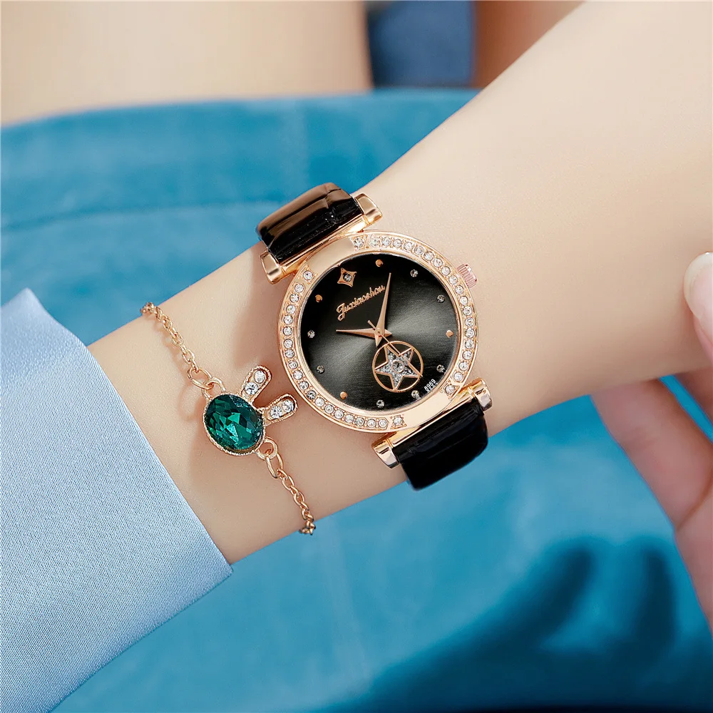 Luxury Fashion Simple Rhinestone Ladies Belt Watch Glossy Belt Quartz Watches Women Trendy Hot Watches Women