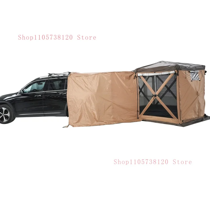Suv Trunk Awning Camping Tent Self-Driving Double Room Foldle Car Rear Extension Tents
