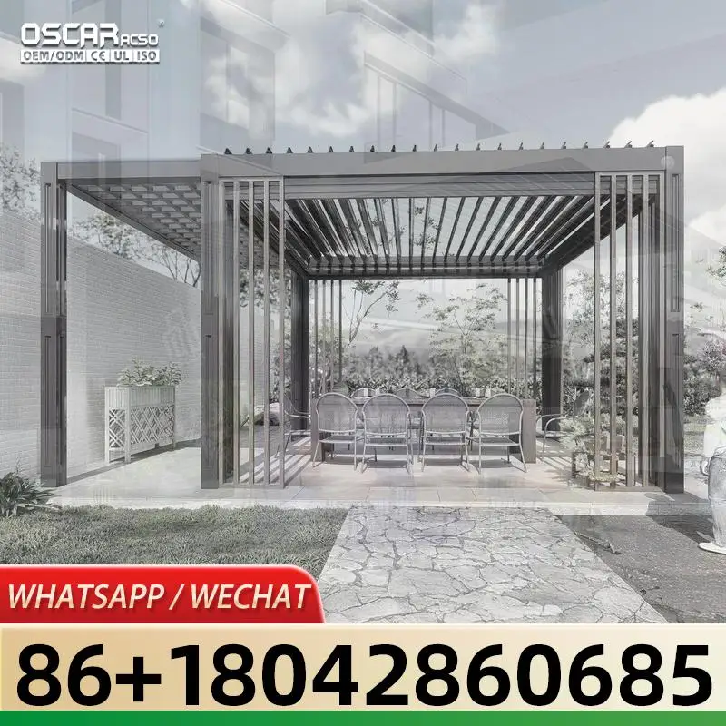 12' * 12' Patio Solutions Balcony Covers Modern Pergola Kits with Screens Delivery Price pergola