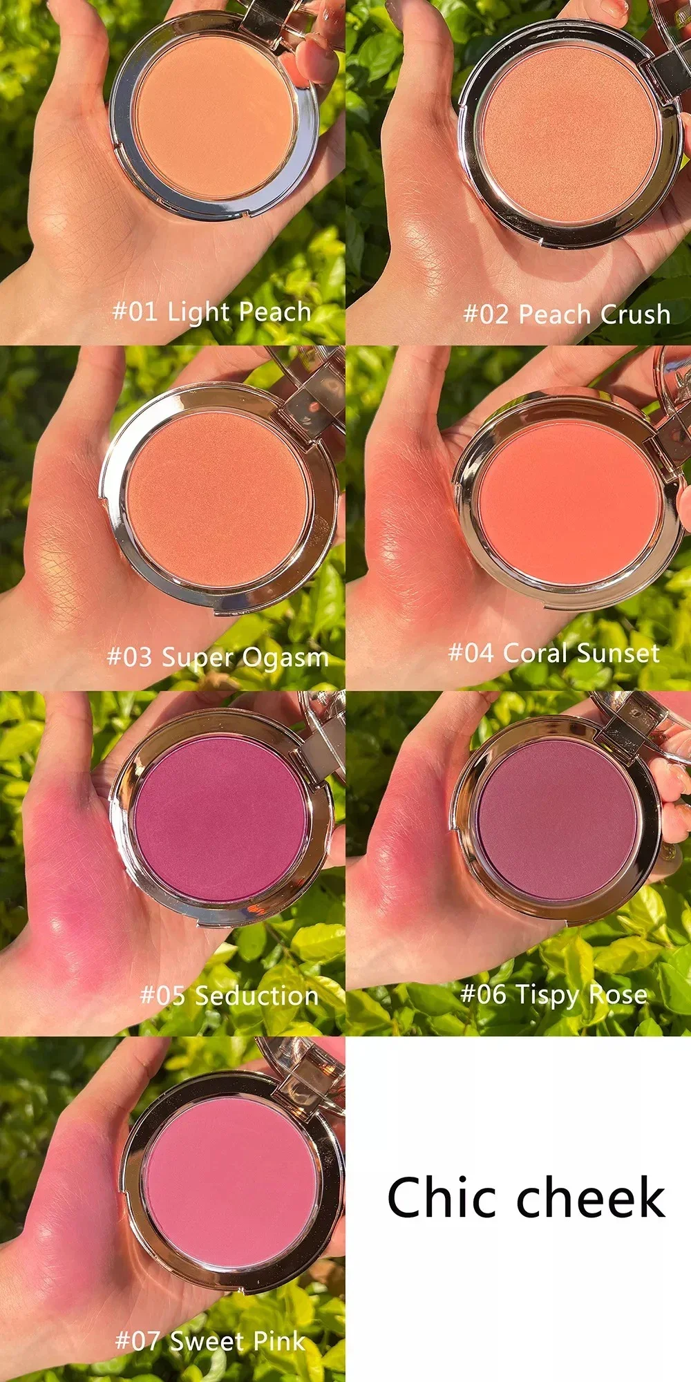 Vegane natürliche modifizierte mehrfarbige lang anhaltende Reparatur Rouge Puder Private Label Pigment Rouge Gesicht Make-up Großhandel