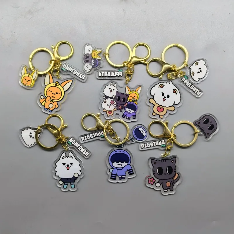 6pcs Kpop Keychain Ppulbatu SOOBIN YEONJUN BEOMGYU TAEHYUN HUENINGKAI Acrylic Pendant Keyring Bag Accessories Pendant Decoration