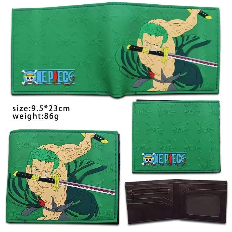 One Piece Luffy Wallet Cartoon Roronoa Zoro Figures Cosplay Men Women PU Coin Purse Card Holder Wallet for Children Boys Gift