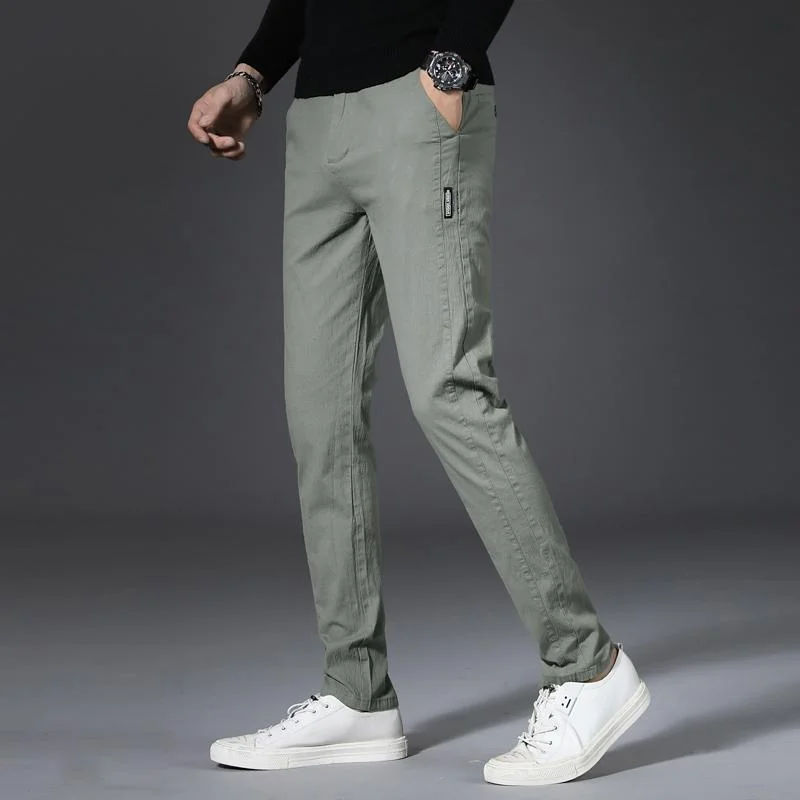 Pantalon Crayon Décontracté pour Homme, à la Mode, Slim Fit, Droit, Trempé, Classique, FjFormal