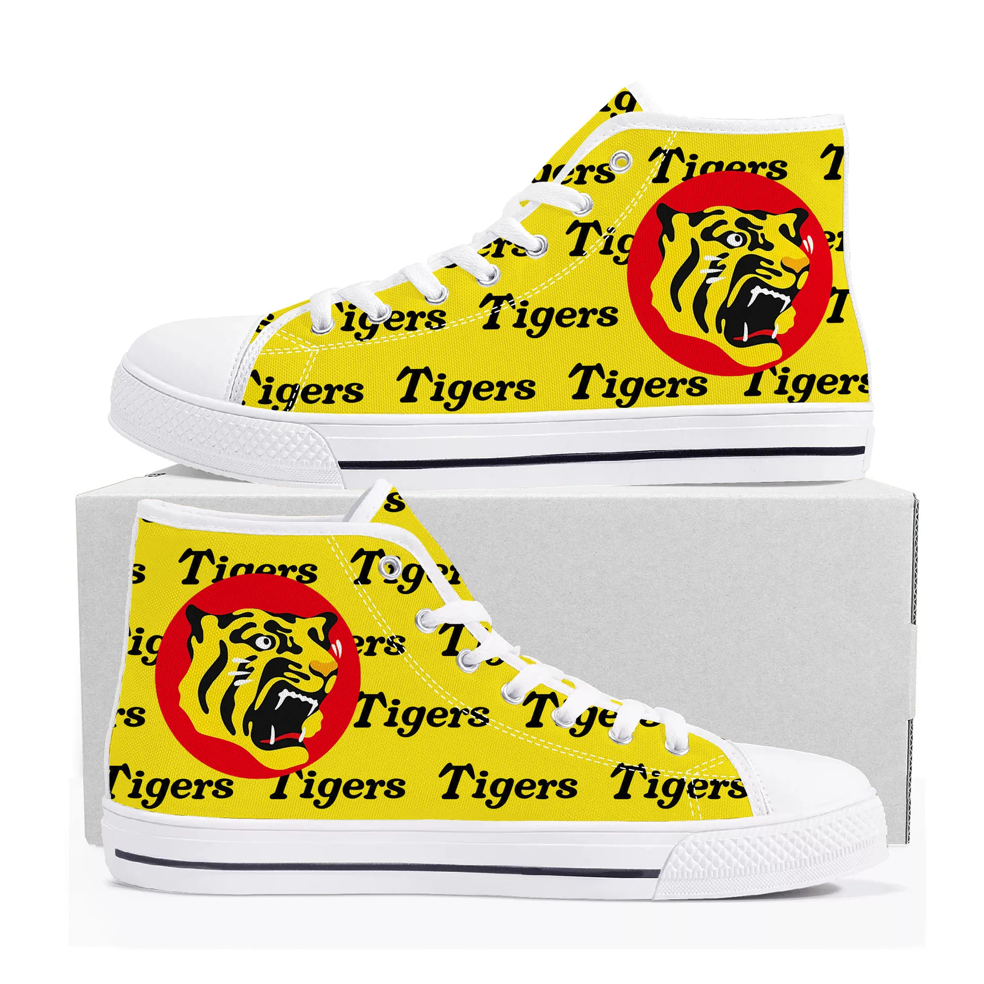 タイガース Japan Hyogo Tigers baseball High Top Sneakers Mens Womens Teenager Canvas High Quality Sneaker Casual Custom Made Shoe DIY