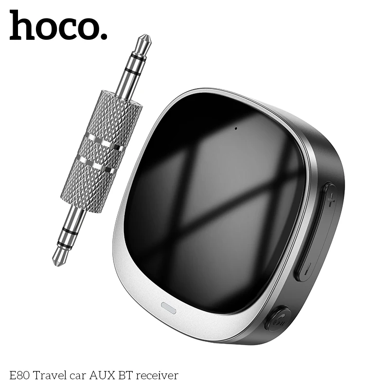 HOCO E80 AUX Car Bluetooth Receiver 3.5mm Socket 5.0 Wireless Bluetooth Adapter Audio Converter Mobile Phone Hands-Free Stereo - Image 2