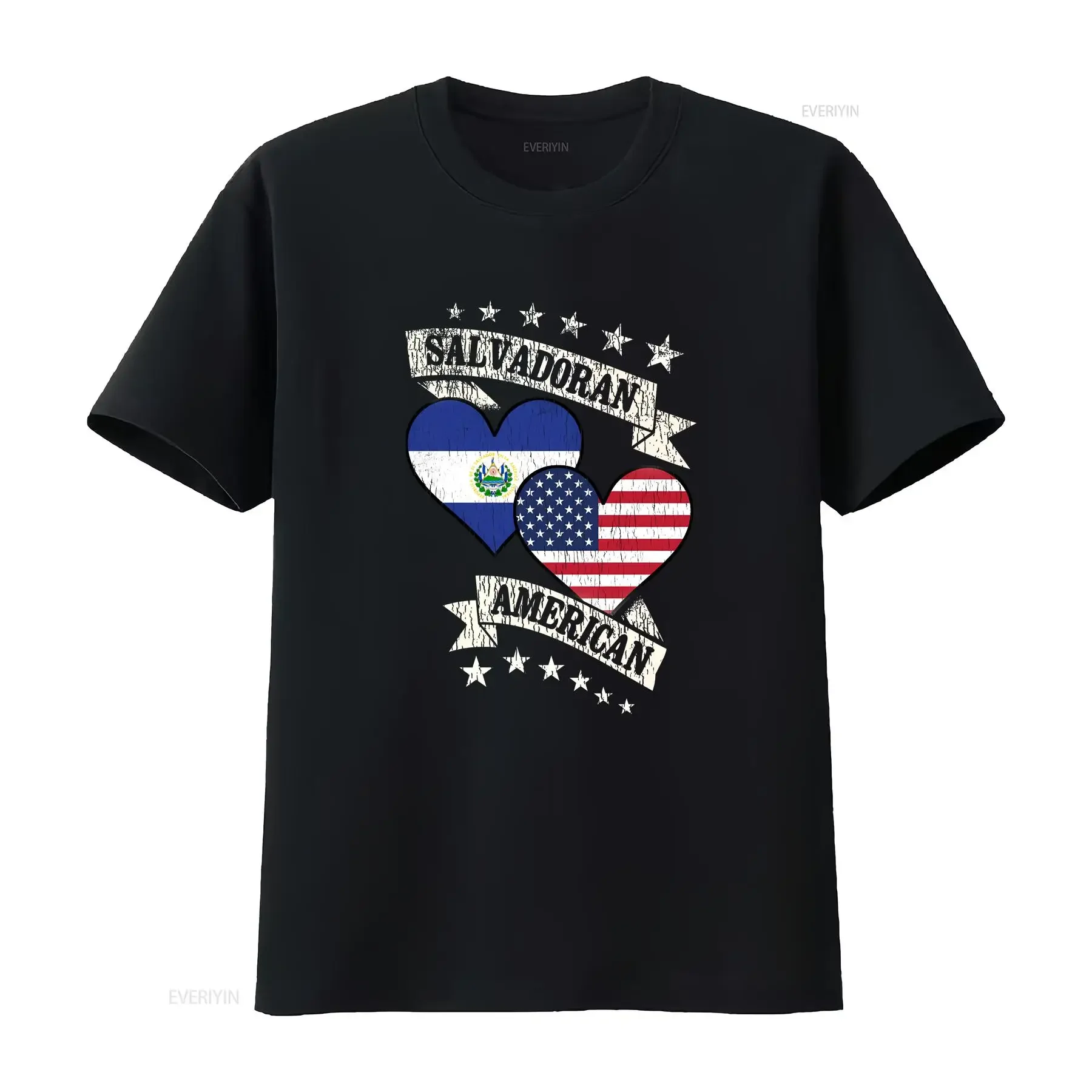 

Salvadoran American Heart Flags El Salvador USA T Shirt Idea Flag vintage Washed Slightly Versatile designer clothes