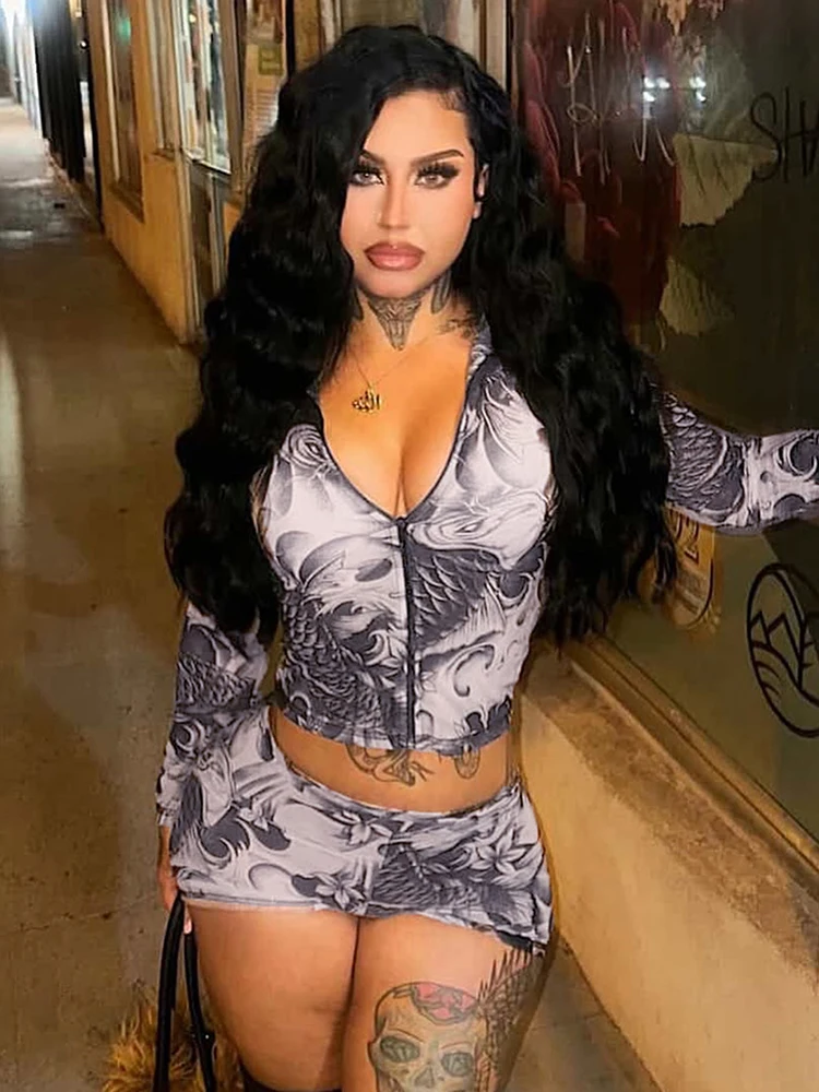غريب سنور التعادل صبغ طباعة 2 قطعة مجموعة المرأة طباعة رياضية البريدي كم كامل المحاصيل سترة نحيل سراويل البيك القصيرة تمتد مثير وتتسابق