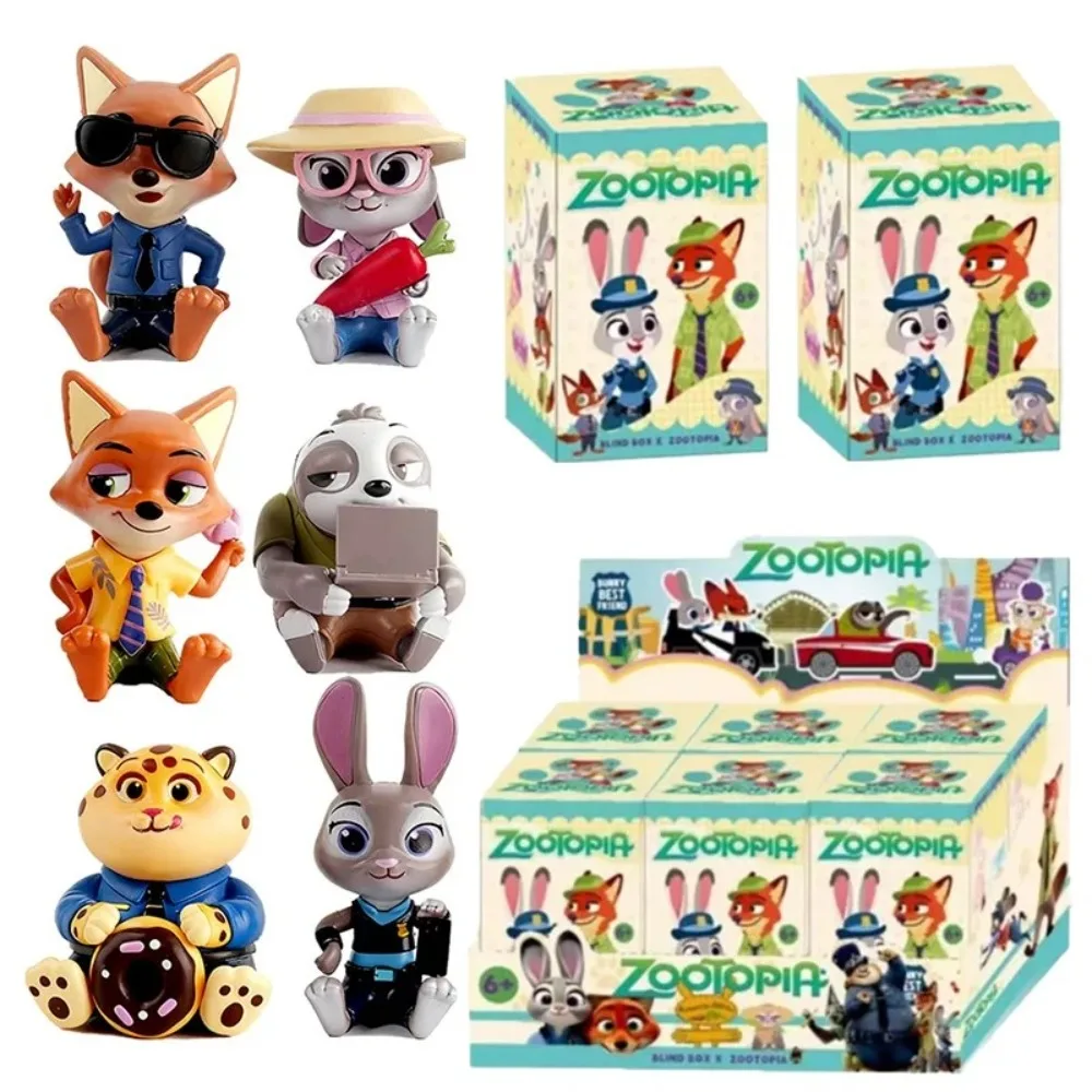 Caja ciega de Zootopia, figura de Anime de PVC, muñeca sentada, juguete coleccionable de dibujos animados, regalo sorpresa para niños, salpicadero de coche, exhibición de decoración del hogar