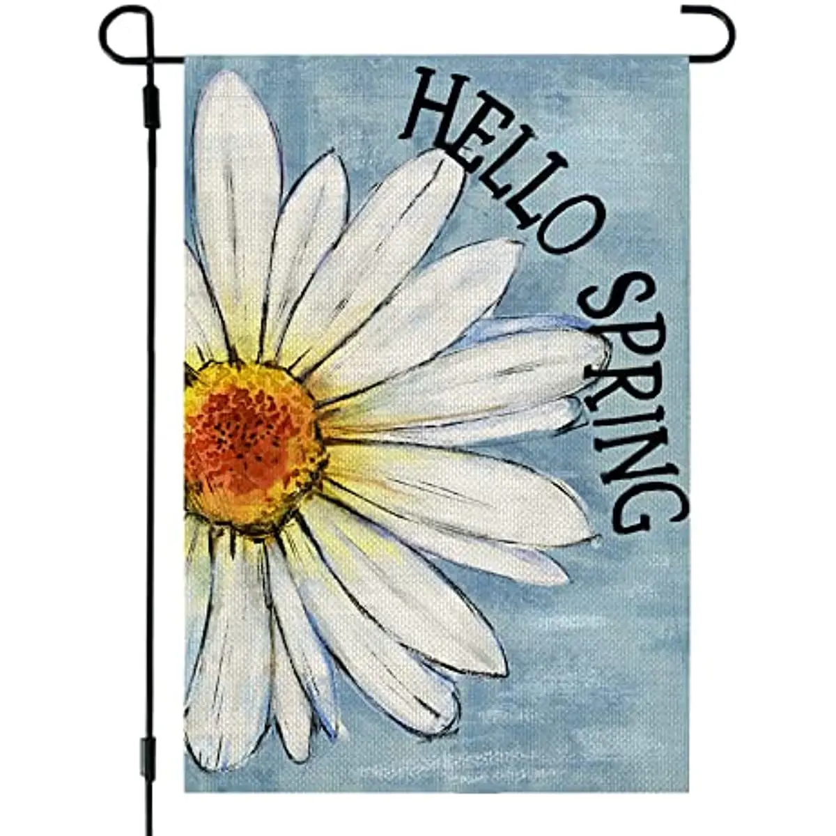 

Hello Spring Daisy Garden Flag Floral Double Sided for Outside Welcome Burlap Yard Holiday Decoration