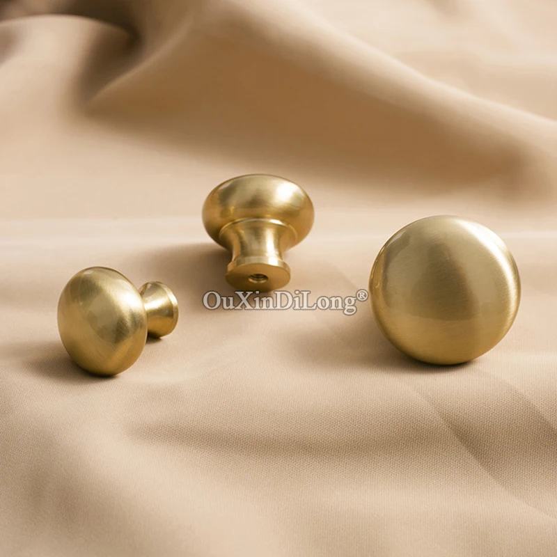 HOT 4PCS Solid Pure Brass Mushroom Head Furniture Handles Drawer Knobs Wardrobe Dresser Kitchen Shoe TV Wine Cabinet Pulls Knobs