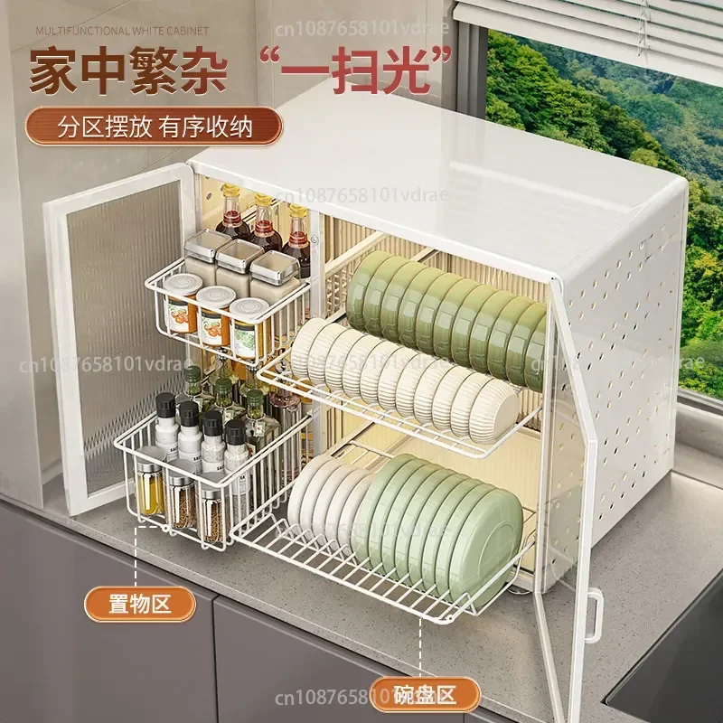 Bowl and Plate Storage Rack Kitchen Rack Worktop Dust-proof Multi-purpose Storage for Bowls Chopsticks Plates and Cutlery