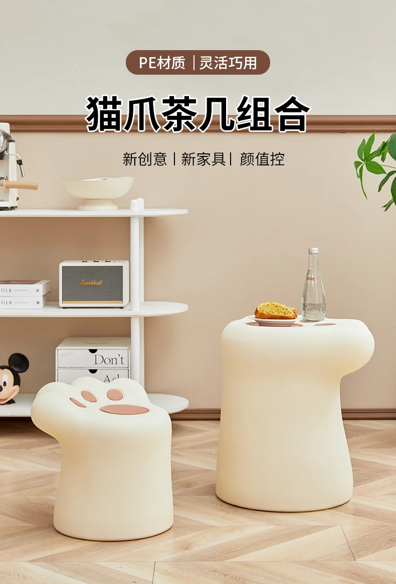 Creative cat claws floor-to-ceiling ornaments low stools by the sofa cute home decorations, shoe changing stools bedroom shelves